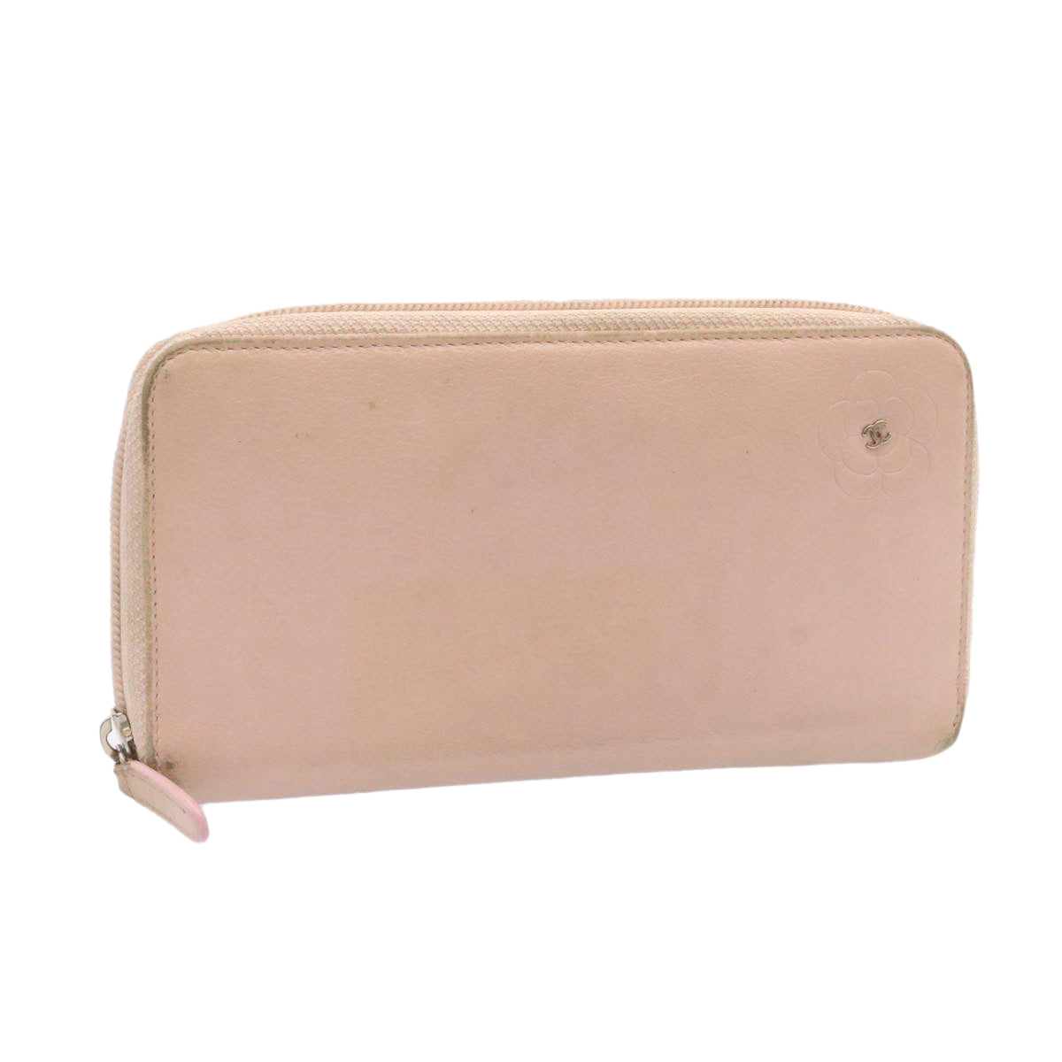 Luxury Chanel Camelia Zip Around Wallet Leather Pink CC  am1797g