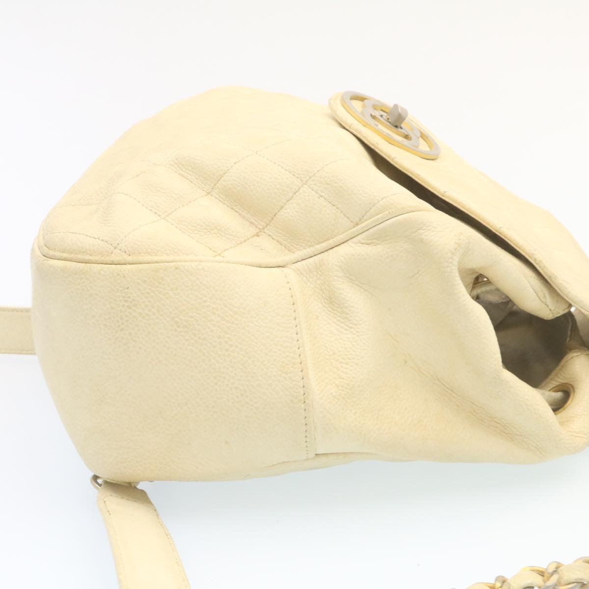 Luxury Chanel Caviar Skin Matelasse Backpack White CC  am1922gA