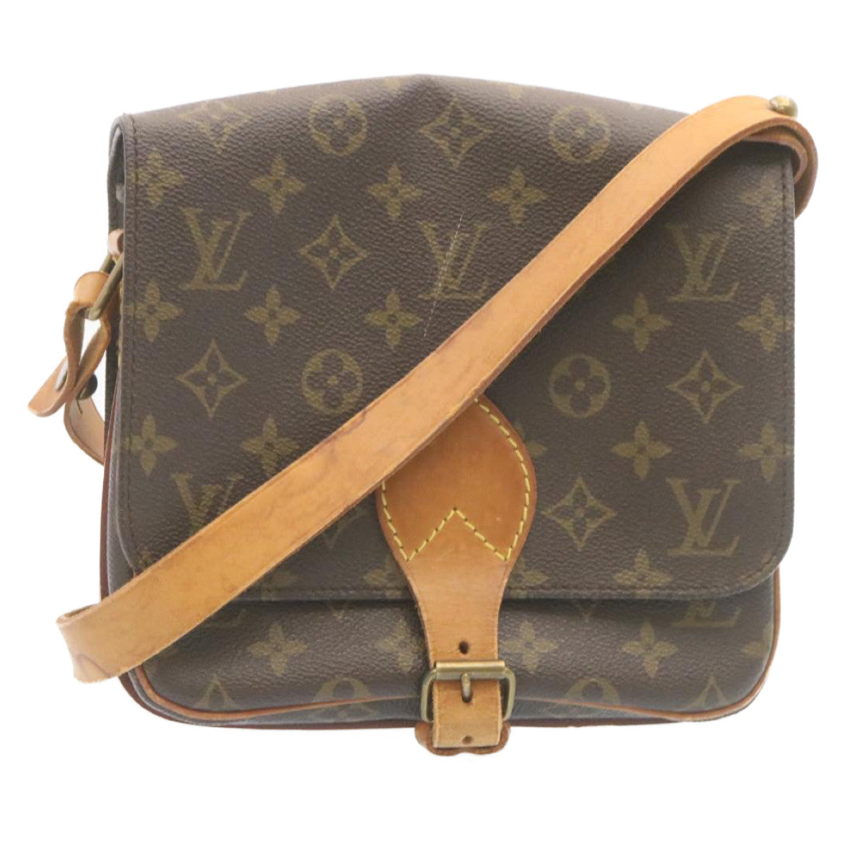 LOUIS VUITTON Monogram Cartouchiere MM Shoulder Bag M51253 LV am2015g