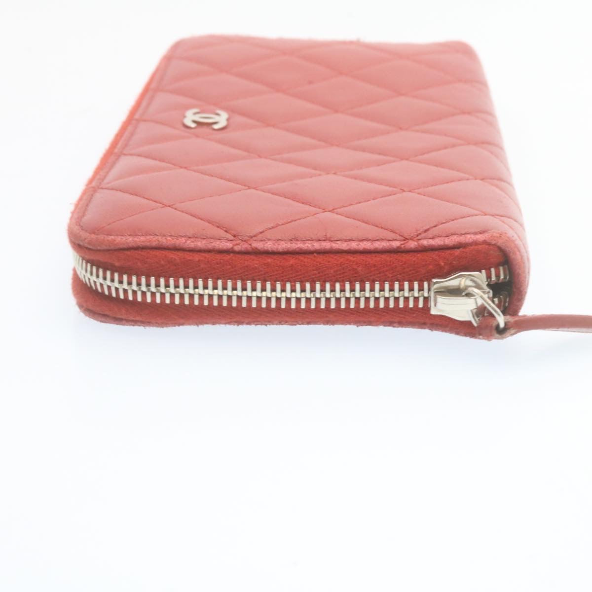 Luxury Chanel Matelasse Wallet Lamb Skin Red CC  am2154g