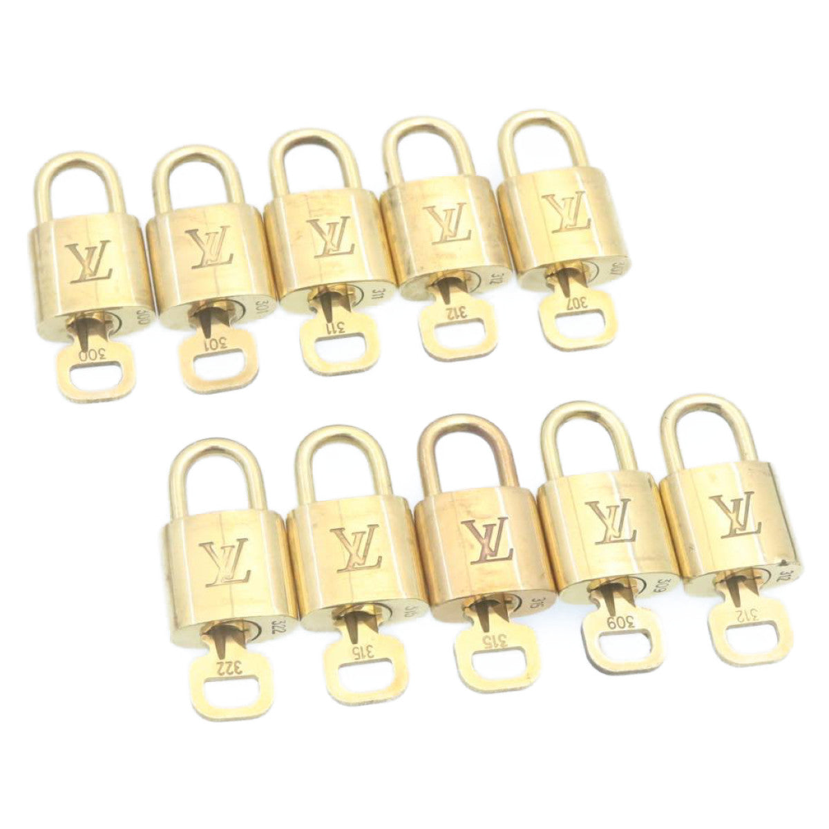 LOUIS VUITTON Padlock 10set Gold Tone LV am2161g