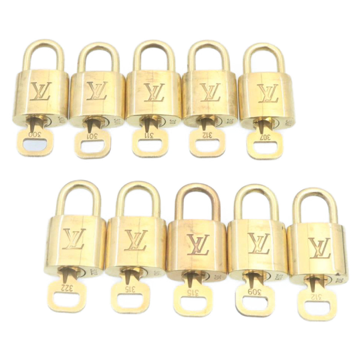 LOUIS VUITTON Padlock 10set Gold Tone LV am2161g