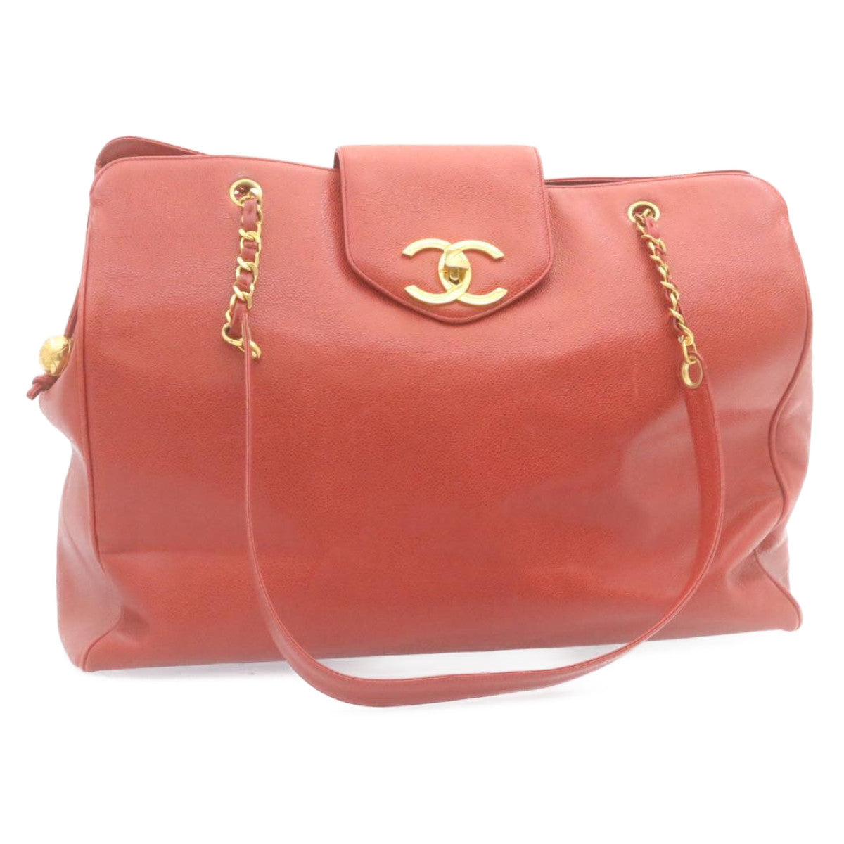 Luxury Chanel COCO Mark Super model Chain Shoulder Bag Caviar Skin Red  am2162gA
