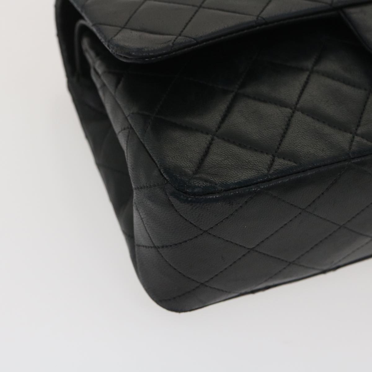 CHANEL Classic Matelasse 25 Chain Flap Shoulder Bag Lamb Skin Black am2364gA