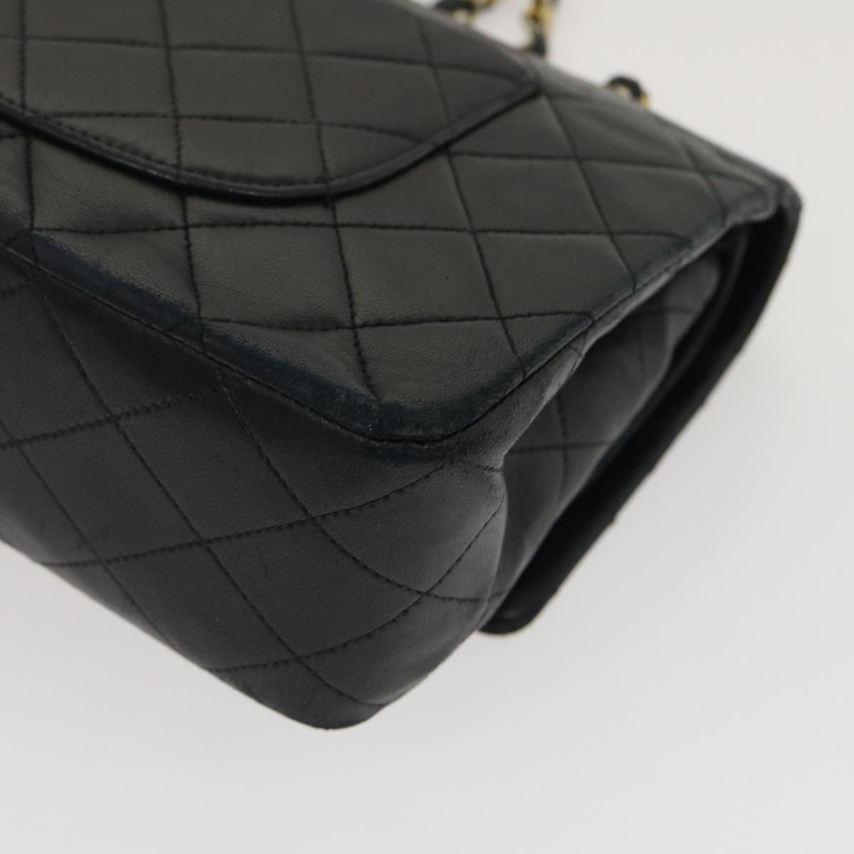 CHANEL Classic Matelasse 25 Chain Flap Shoulder Bag Lamb Skin Black am2364gA