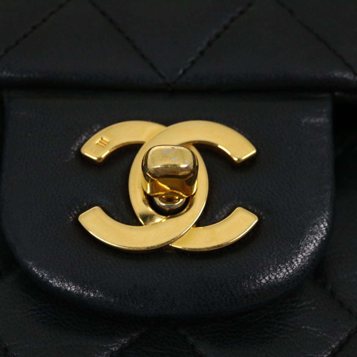 CHANEL Classic Matelasse 25 Chain Flap Shoulder Bag Lamb Skin Black am2364gA