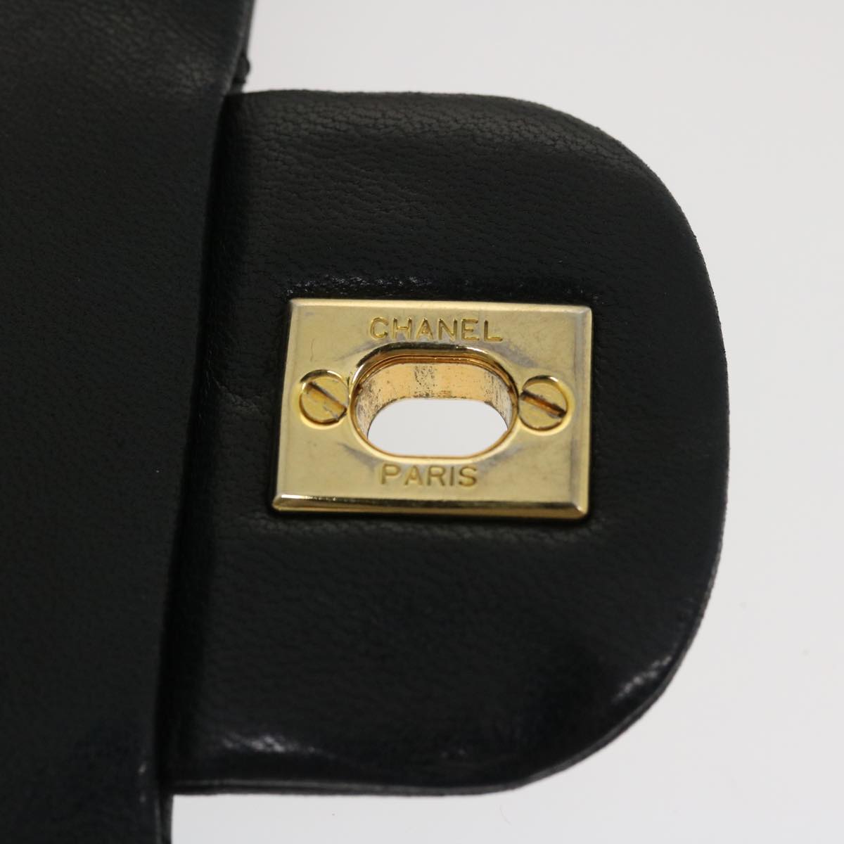 CHANEL Classic Matelasse 25 Chain Flap Shoulder Bag Lamb Skin Black am2364gA