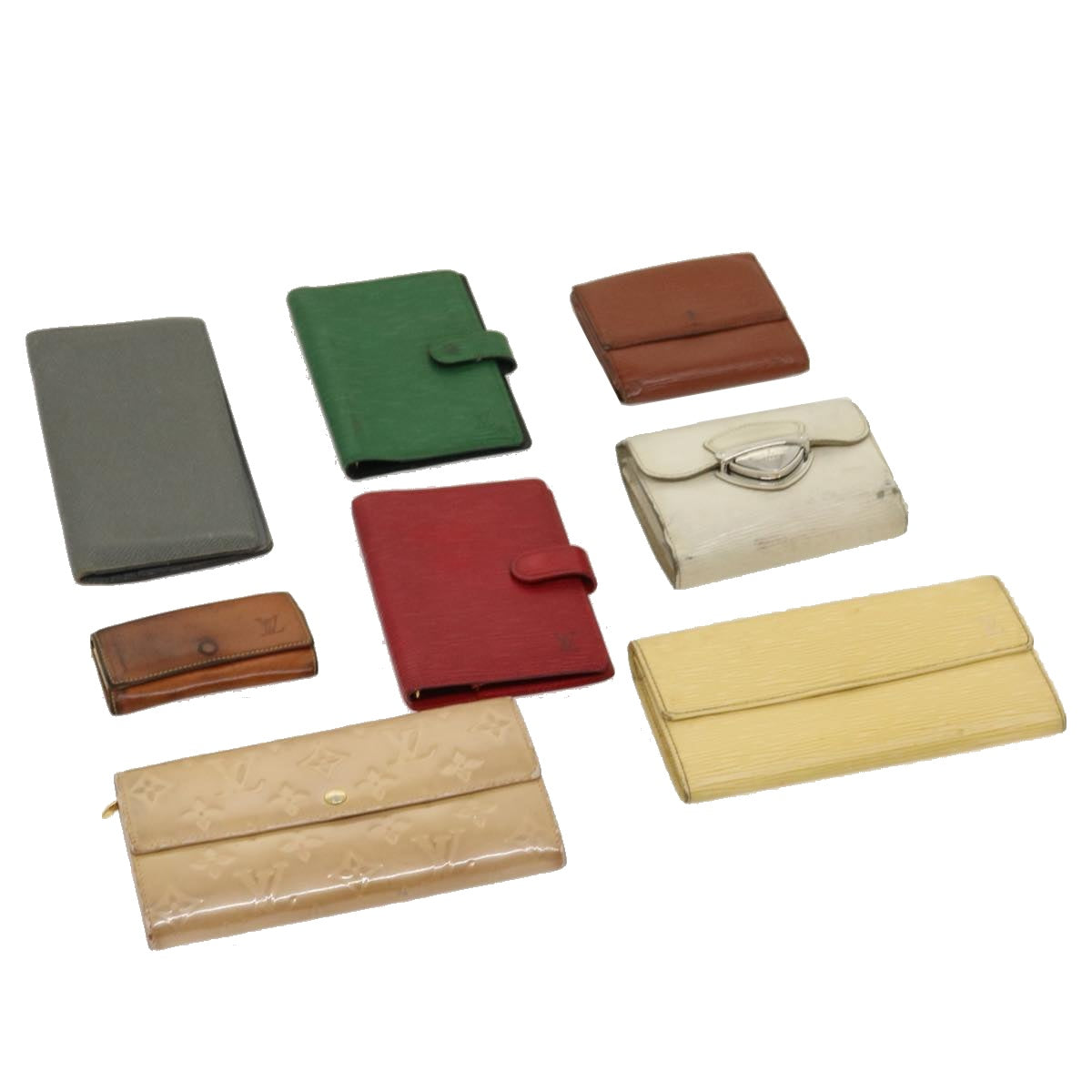 LOUIS VUITTON Epi Vernis Wallet 8Set Red Beige Green LV am2579g