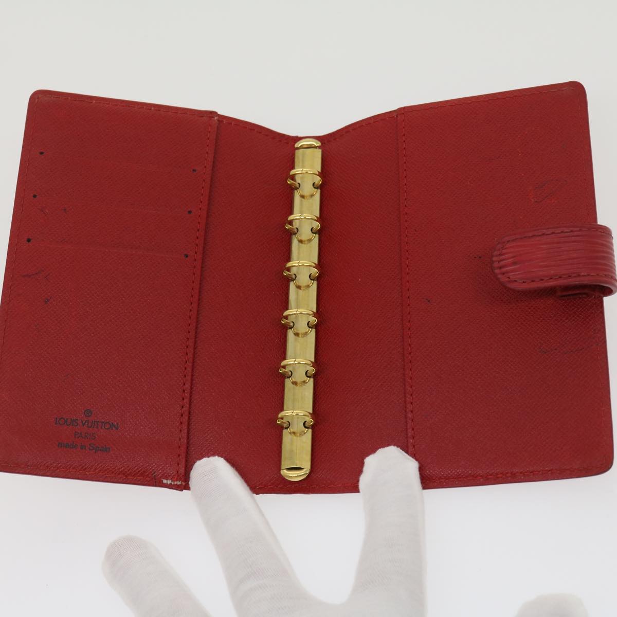 LOUIS VUITTON Epi Vernis Wallet 8Set Red Beige Green LV am2579g