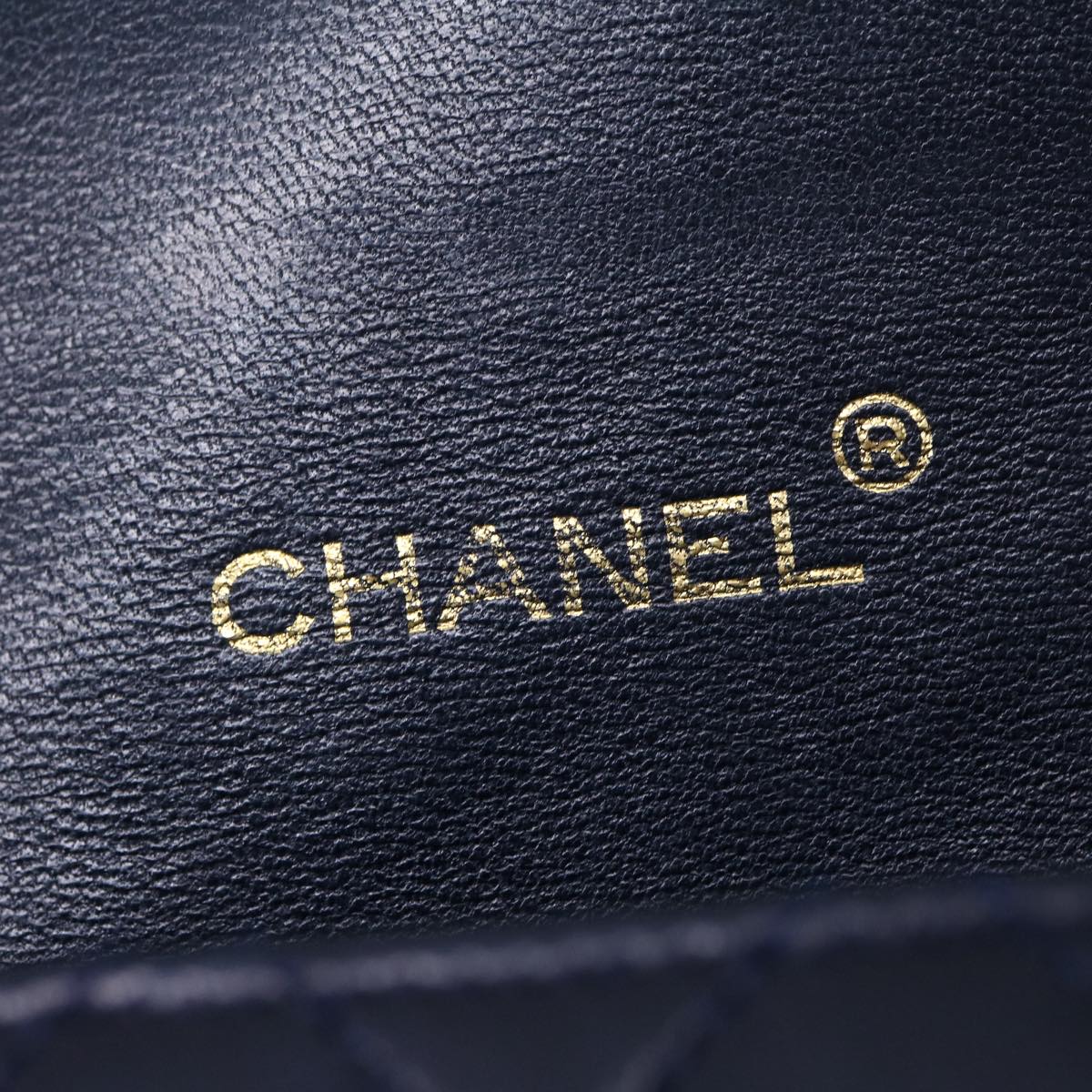 CHANEL Matelasse Chain Flap Shoulder Bag Lamb Skin Navy Gold CC  am2602gA