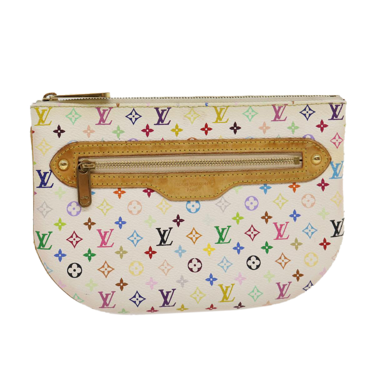 LOUIS VUITTON Monogram Multicolor Pochette GM Pouch White M60027 LV am2630g