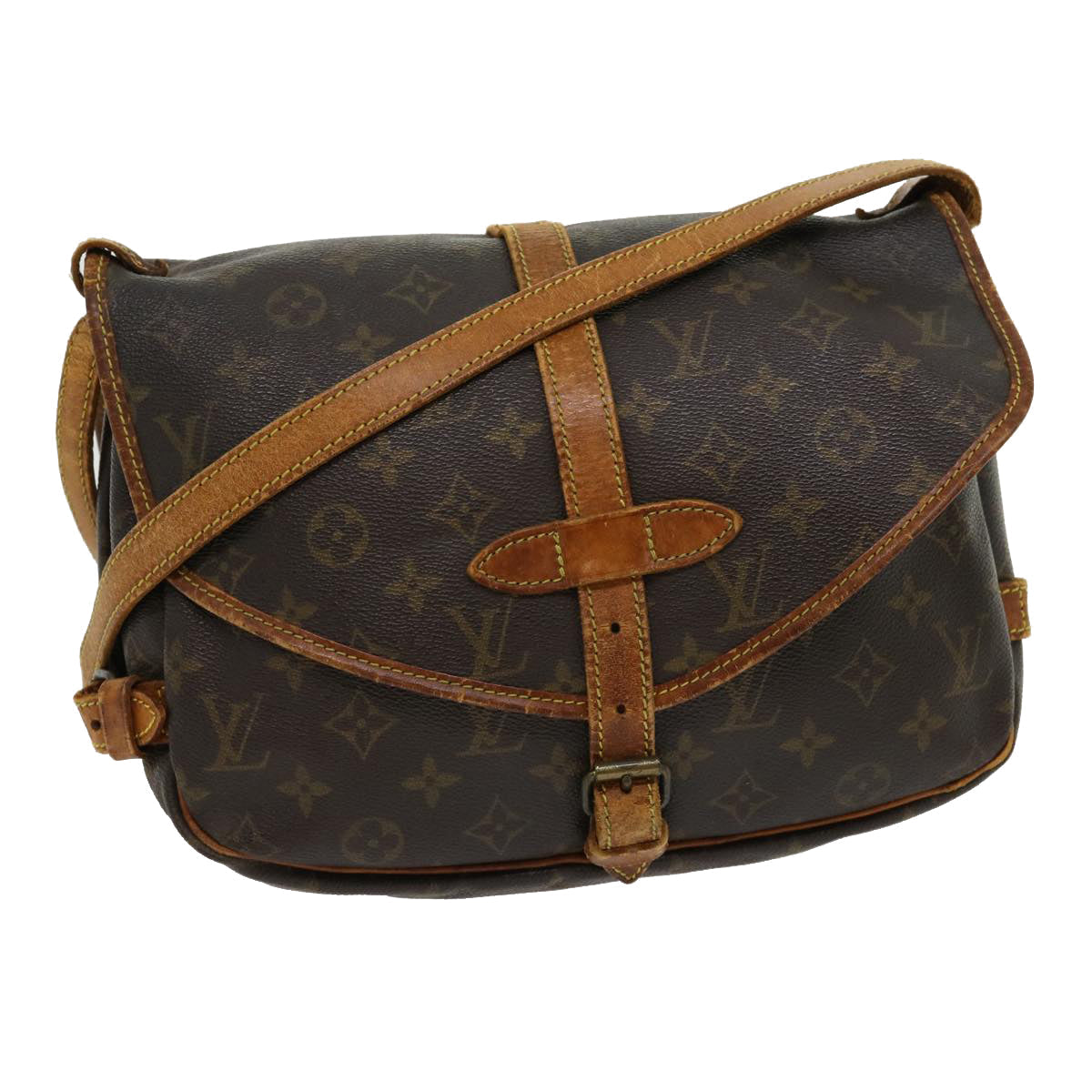 LOUIS VUITTON Monogram Saumur 30 Shoulder Bag M42256 LV am2765g