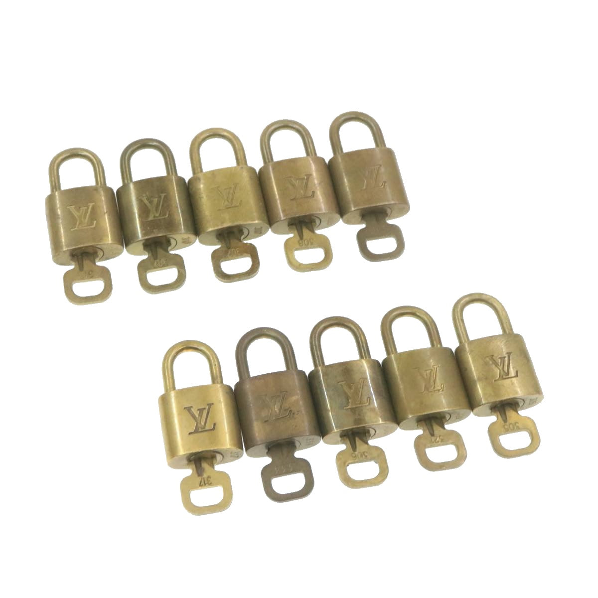 LOUIS VUITTON Padlock 10set Padlock Gold Tone LV am519g