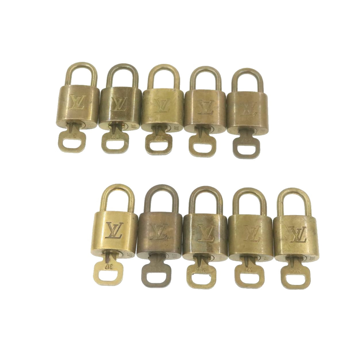 LOUIS VUITTON Padlock 10set Padlock Gold Tone LV am519g