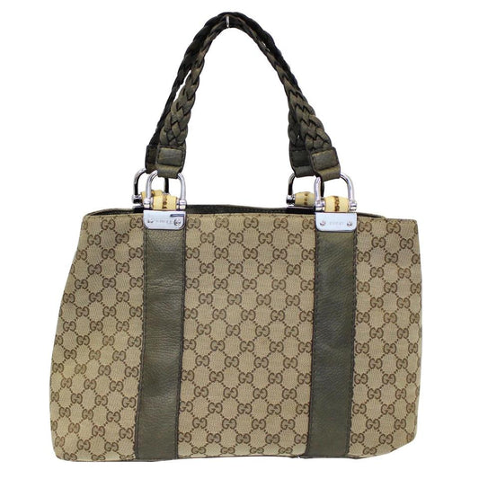 Luxury Gucci Trending 2025 Bag Bamboo Bar 232947 Beige Gg Monogram Canvas Tote