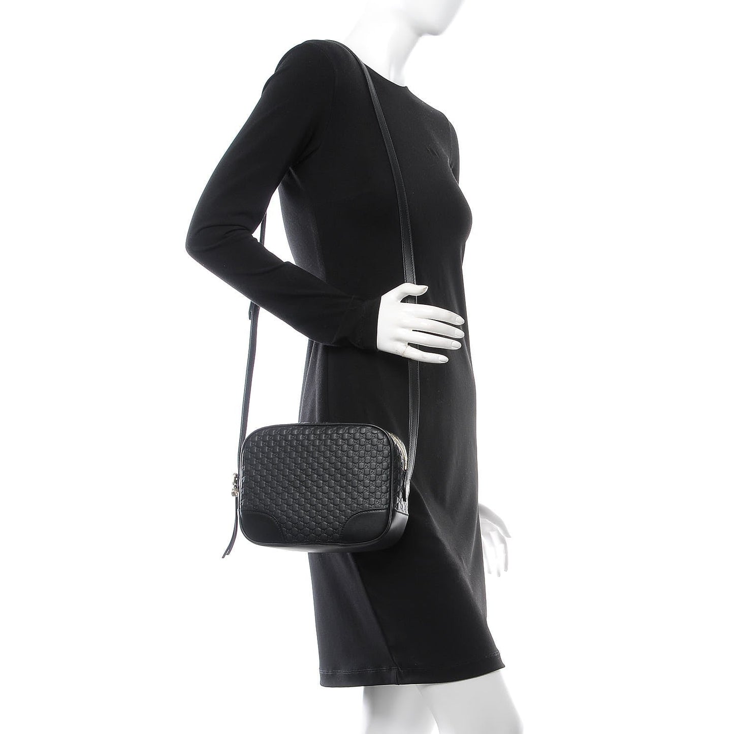 Luxury Gucci Trending 2025 Bree Black Leather MicroLuxury Gucci Trending 2025sima GG Cross Body Bag 449413