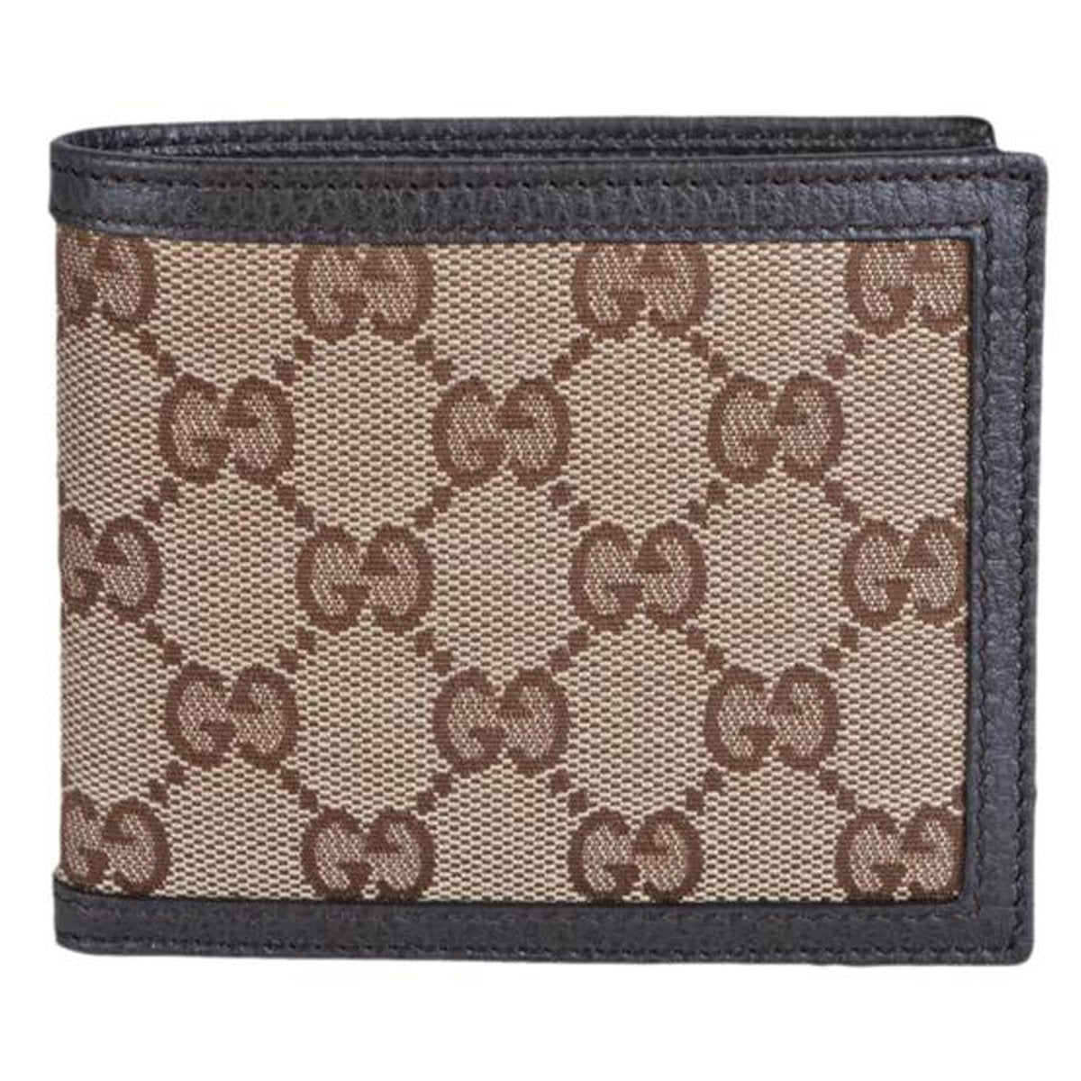 Luxury Gucci GG Canvas Brown/Beige Leather Bifold Wallet 260987