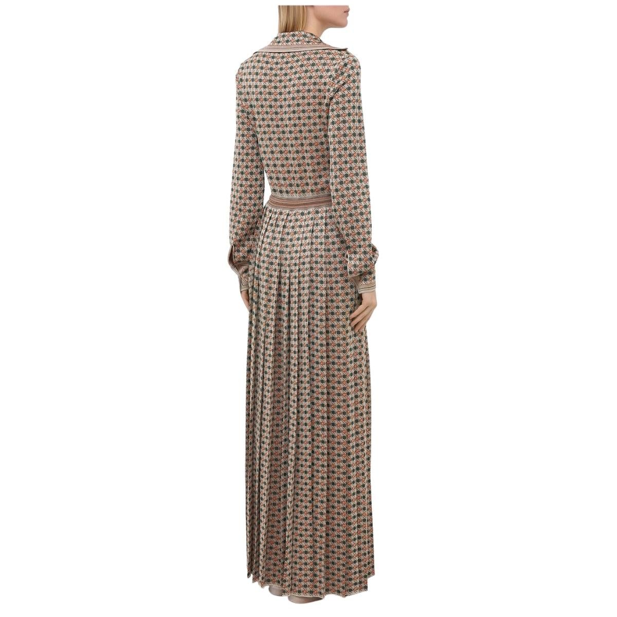 Luxury Gucci Long Square G Lamé Dress
