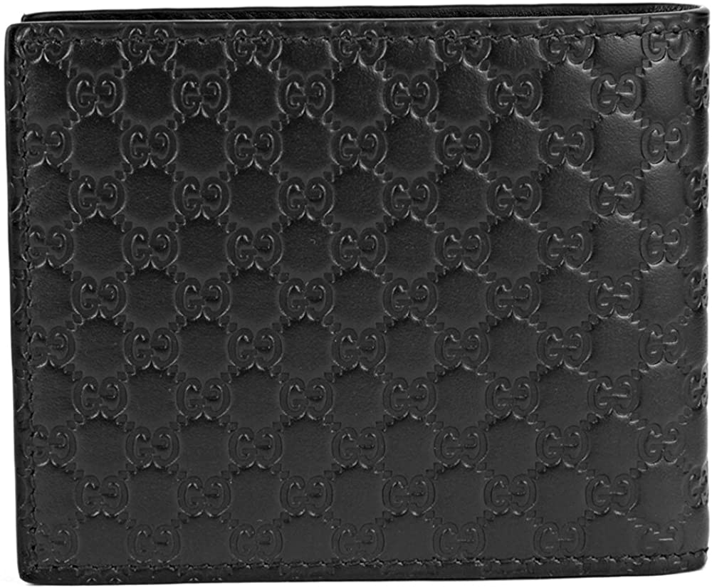 Luxury Gucci Men's Microguccissima Black Leather Bifold Wallet 260987
