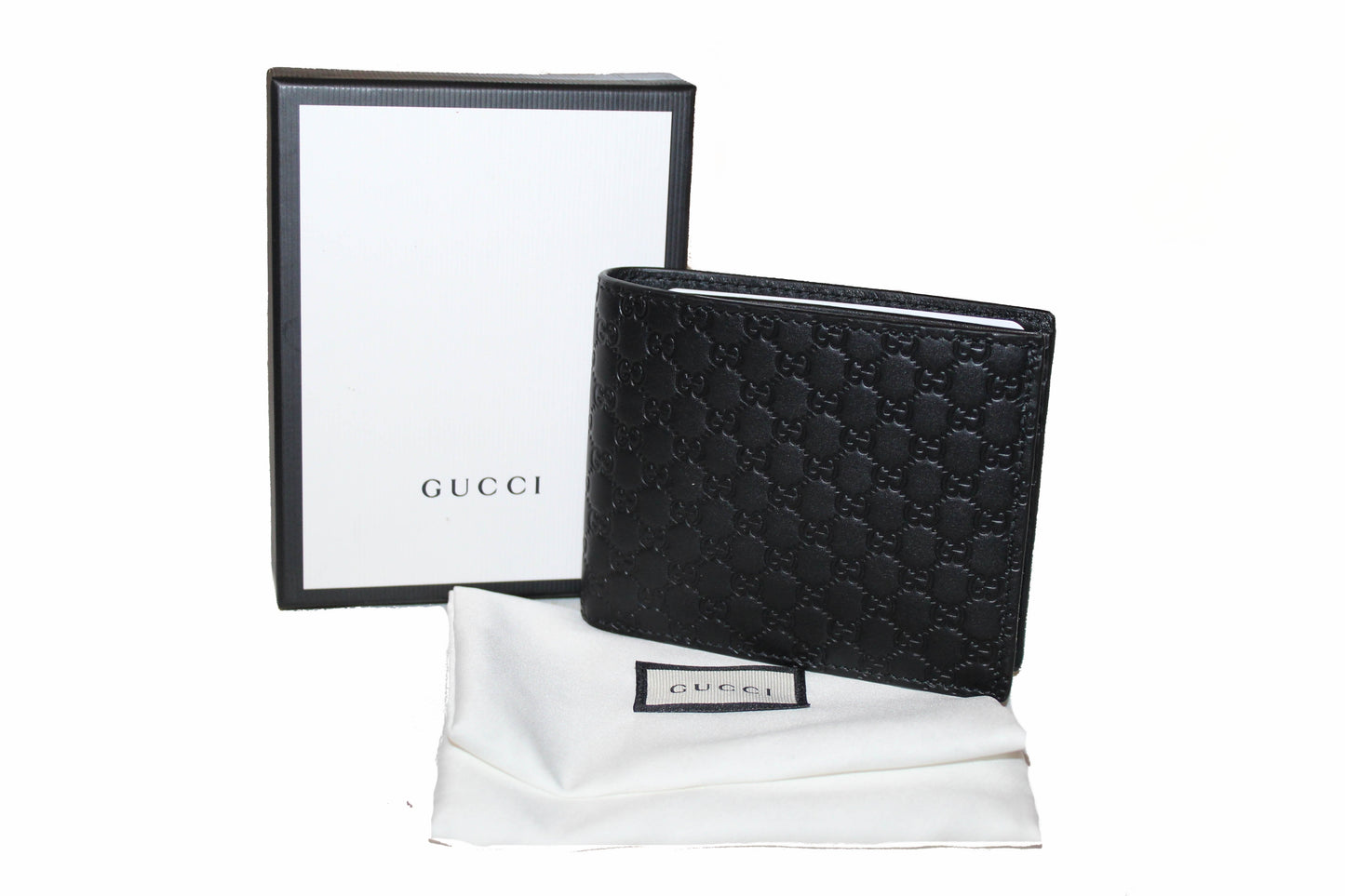 Luxury Gucci Men's Microguccissima Black Leather Bifold Wallet 260987