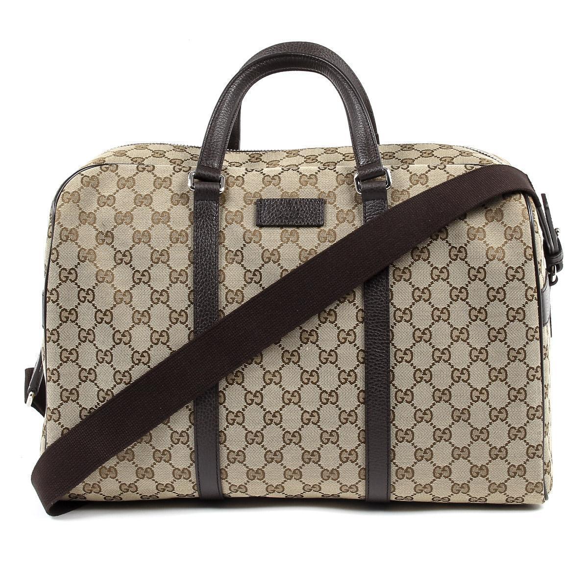 Luxury Gucci Unisex Classic Luggage Original GG Canvas Carry On Duffle Travel Bag 449167