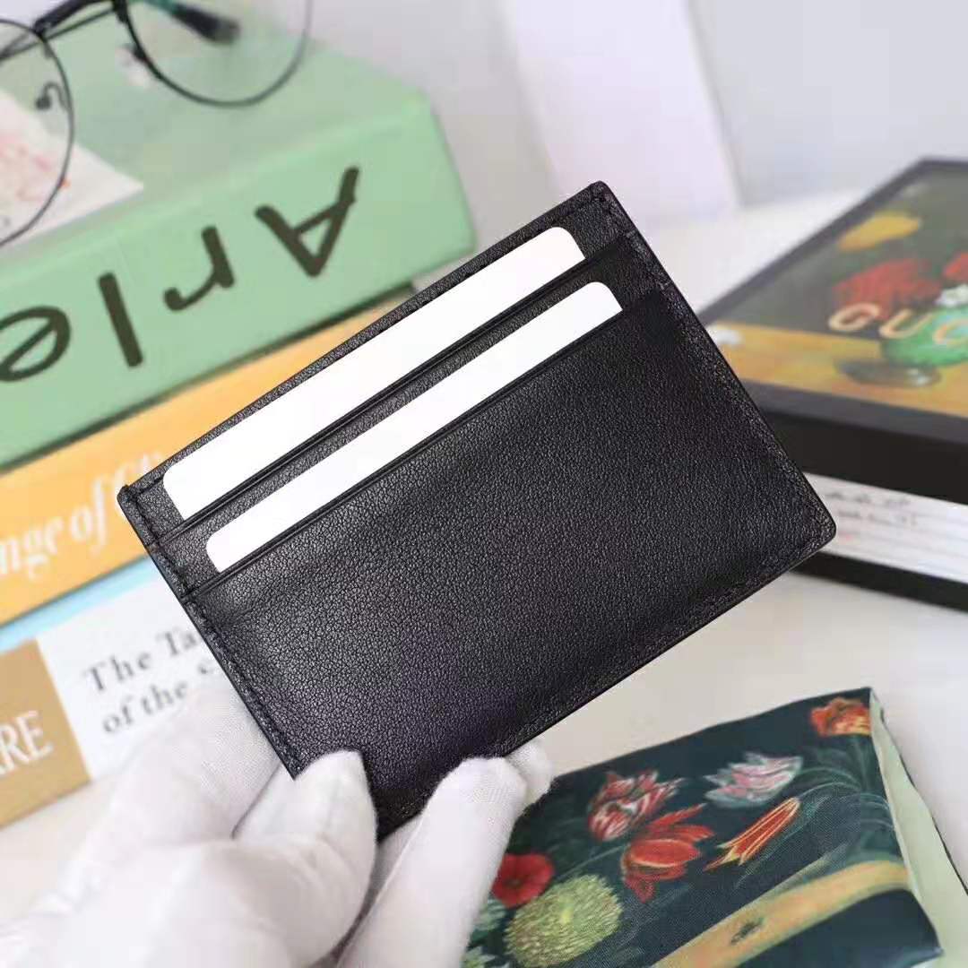 Luxury Gucci Trending 2025 Blade Embroidered Card Case in Black