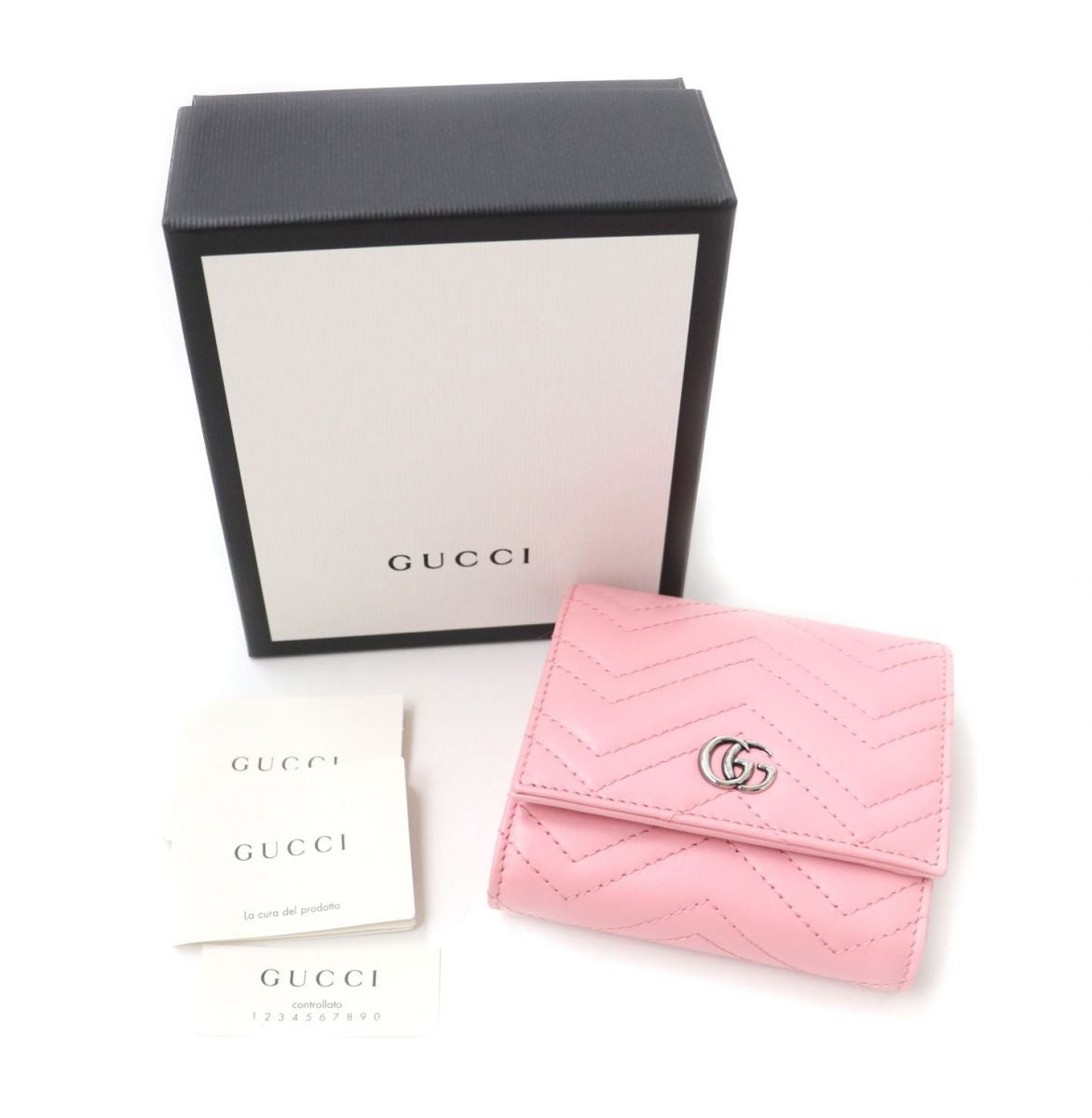 Luxury Gucci Trending 2025 GG Marmont Leather Wallet Pink