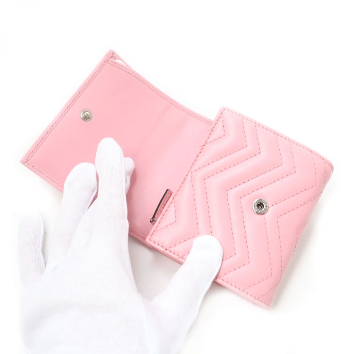 Luxury Gucci Trending 2025 GG Marmont Leather Wallet Pink