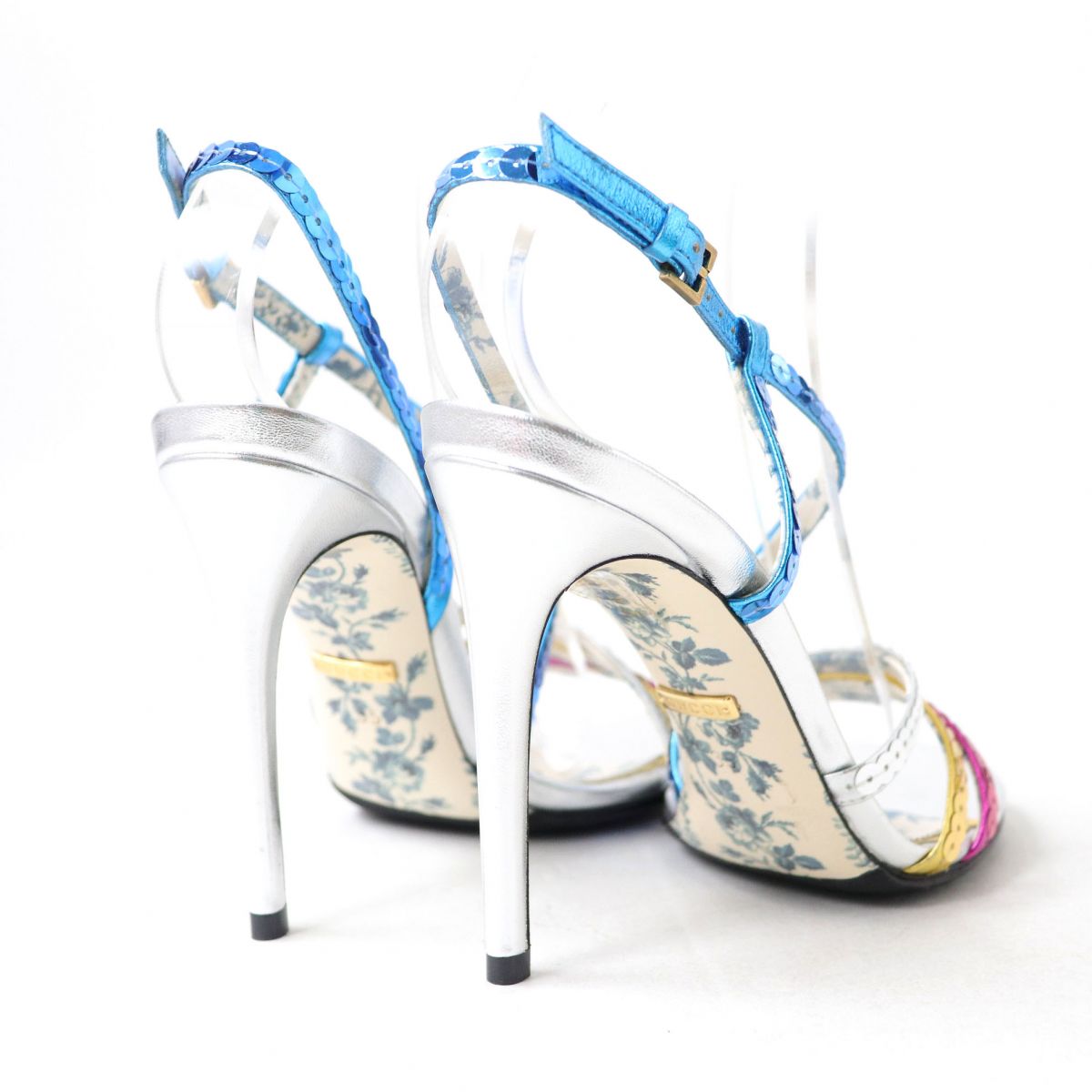 Luxury Gucci Trending 2025 Floral Sequin Strap Sandals Size 35