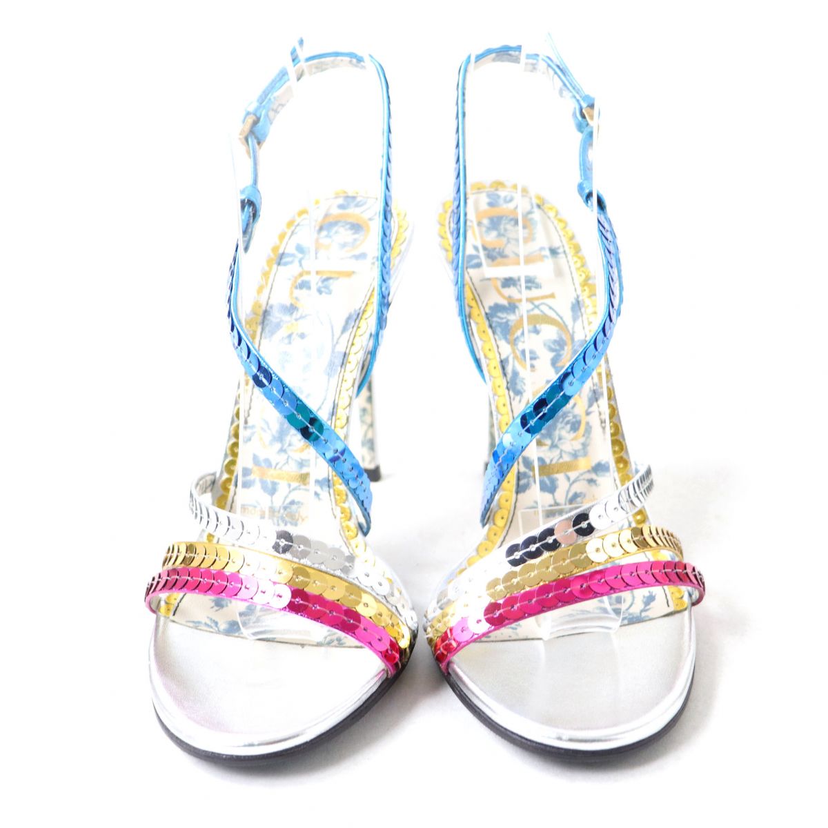 Luxury Gucci Trending 2025 Floral Sequin Strap Sandals Size 35