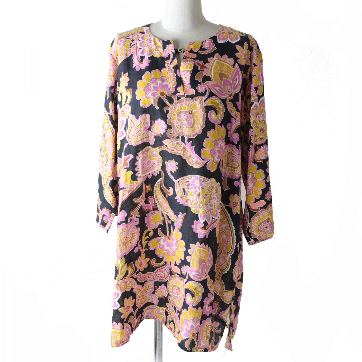 Luxury Gucci Trending 2025 Paisley G Logo Linen Dress 38