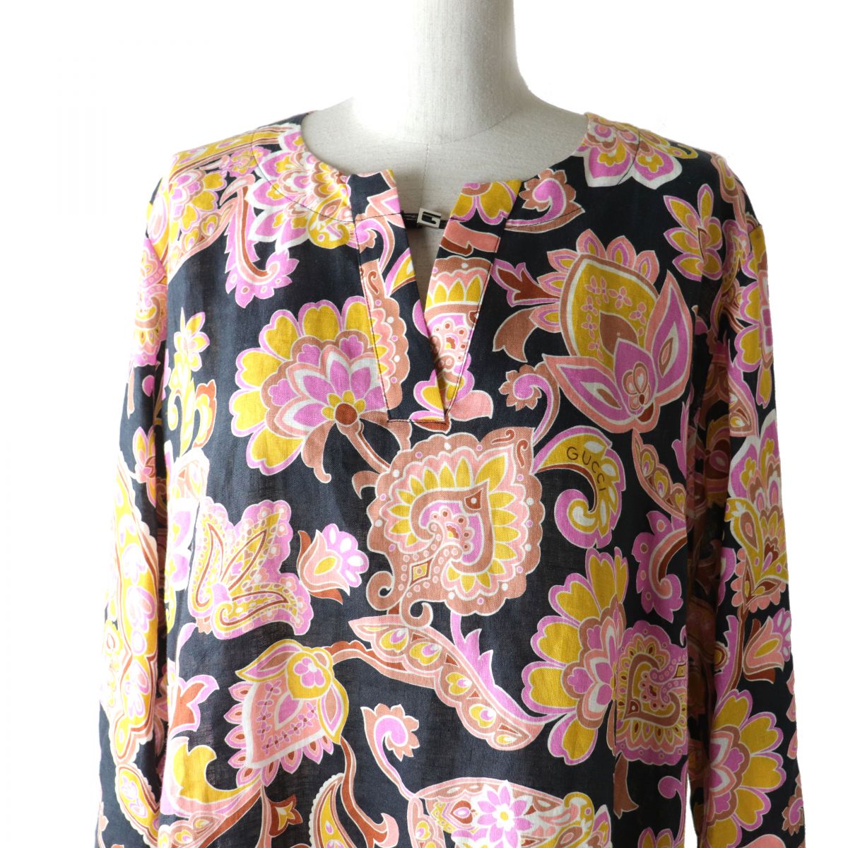 Luxury Gucci Trending 2025 Paisley G Logo Linen Dress 38