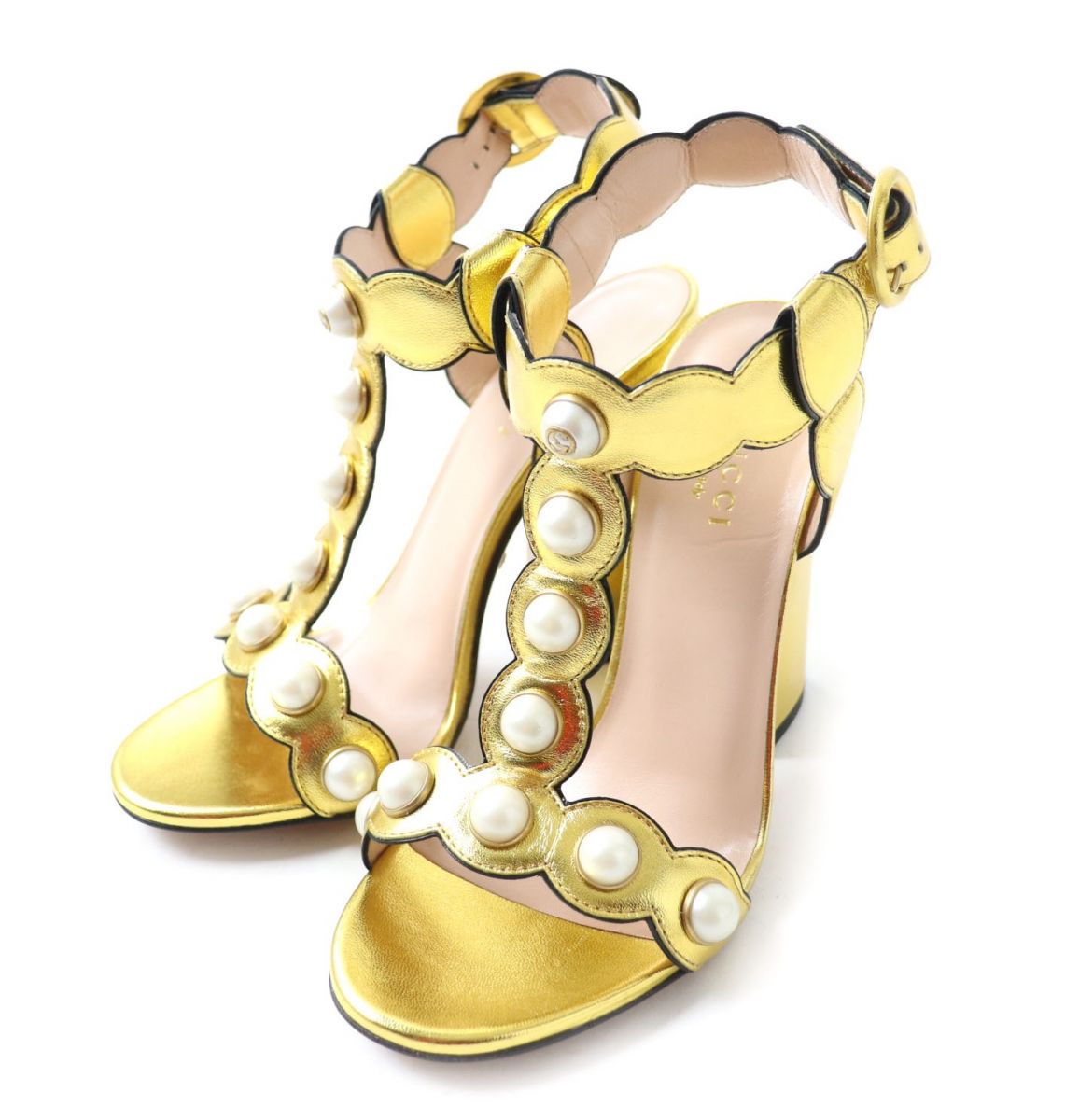 Luxury Gucci Trending 2025 Interlocking G Leather Sandals Gold