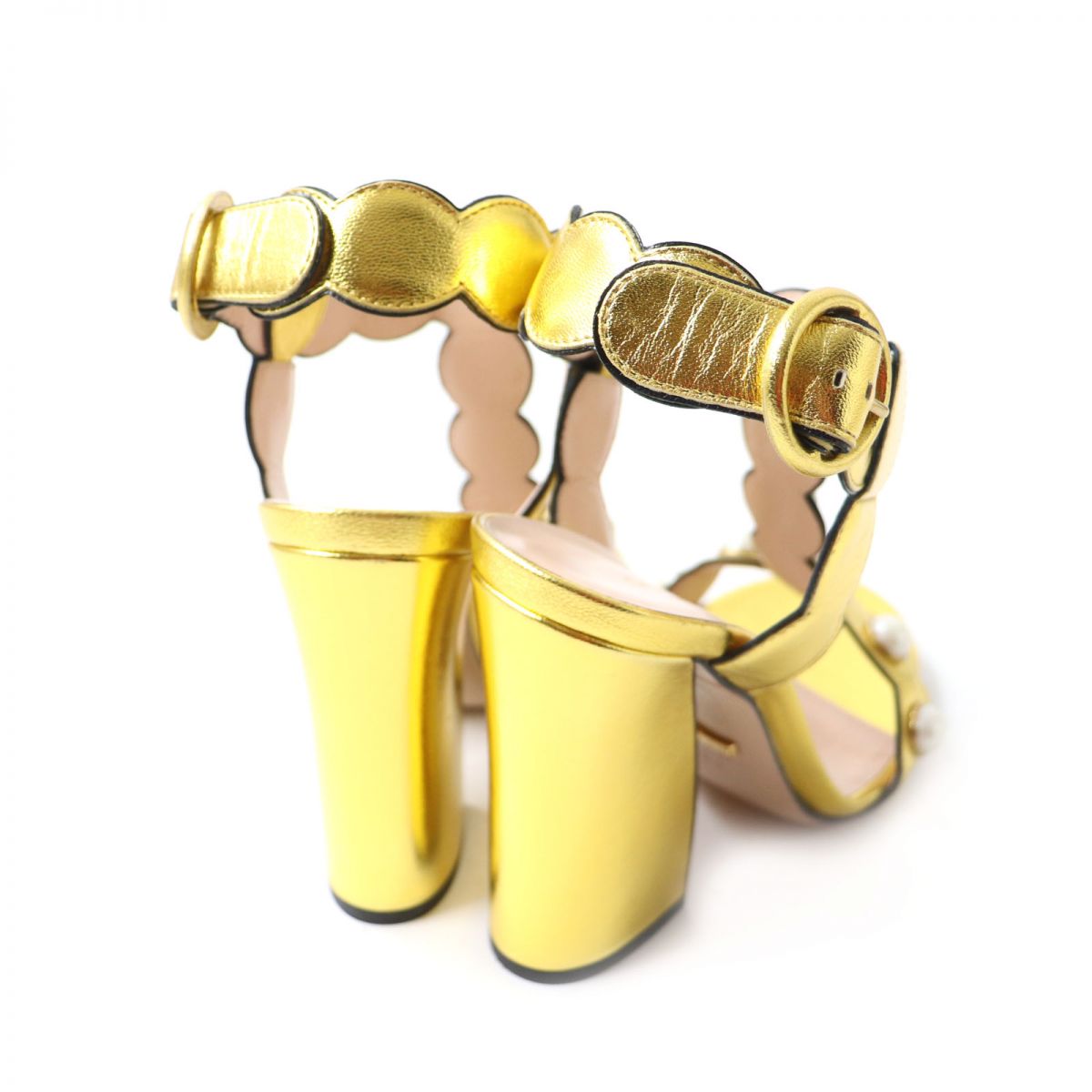 Luxury Gucci Trending 2025 Interlocking G Leather Sandals Gold
