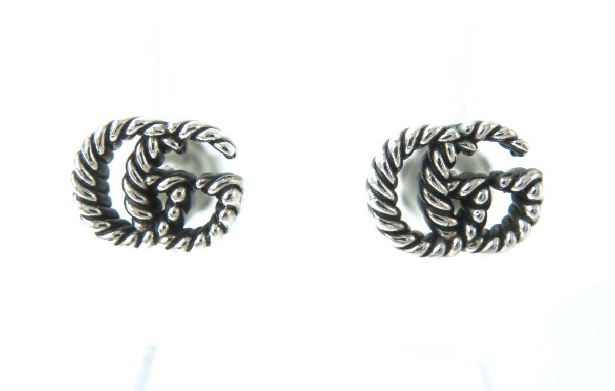 Luxury Gucci Trending 2025 Silver Double G Rope Motif Earrings