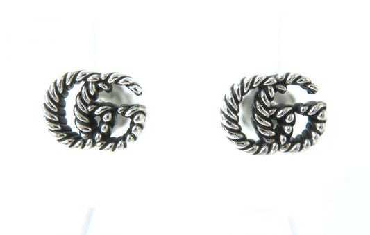 Luxury Gucci Trending 2025 Silver Double G Rope Motif Earrings
