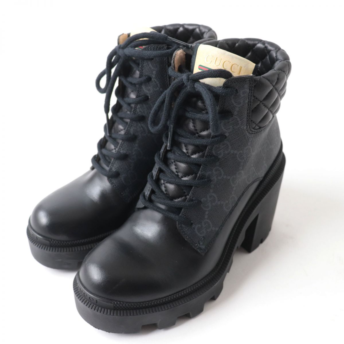 Luxury Gucci Trending 2025 GG Supreme Canvas Leather Ankle Boots
