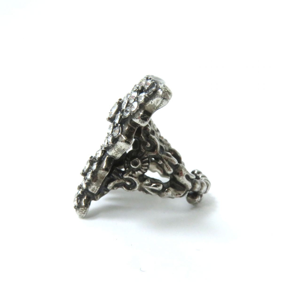 Luxury Gucci Trending 2025 Crystal Butterfly Rhinestone Ring Silver