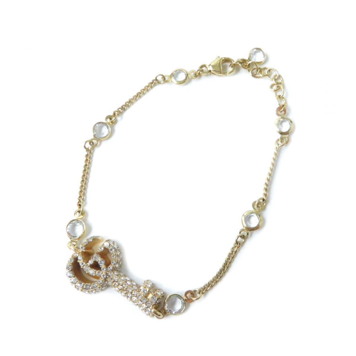 Luxury Gucci Trending 2025 Double G Key Bracelet with Rhinestones
