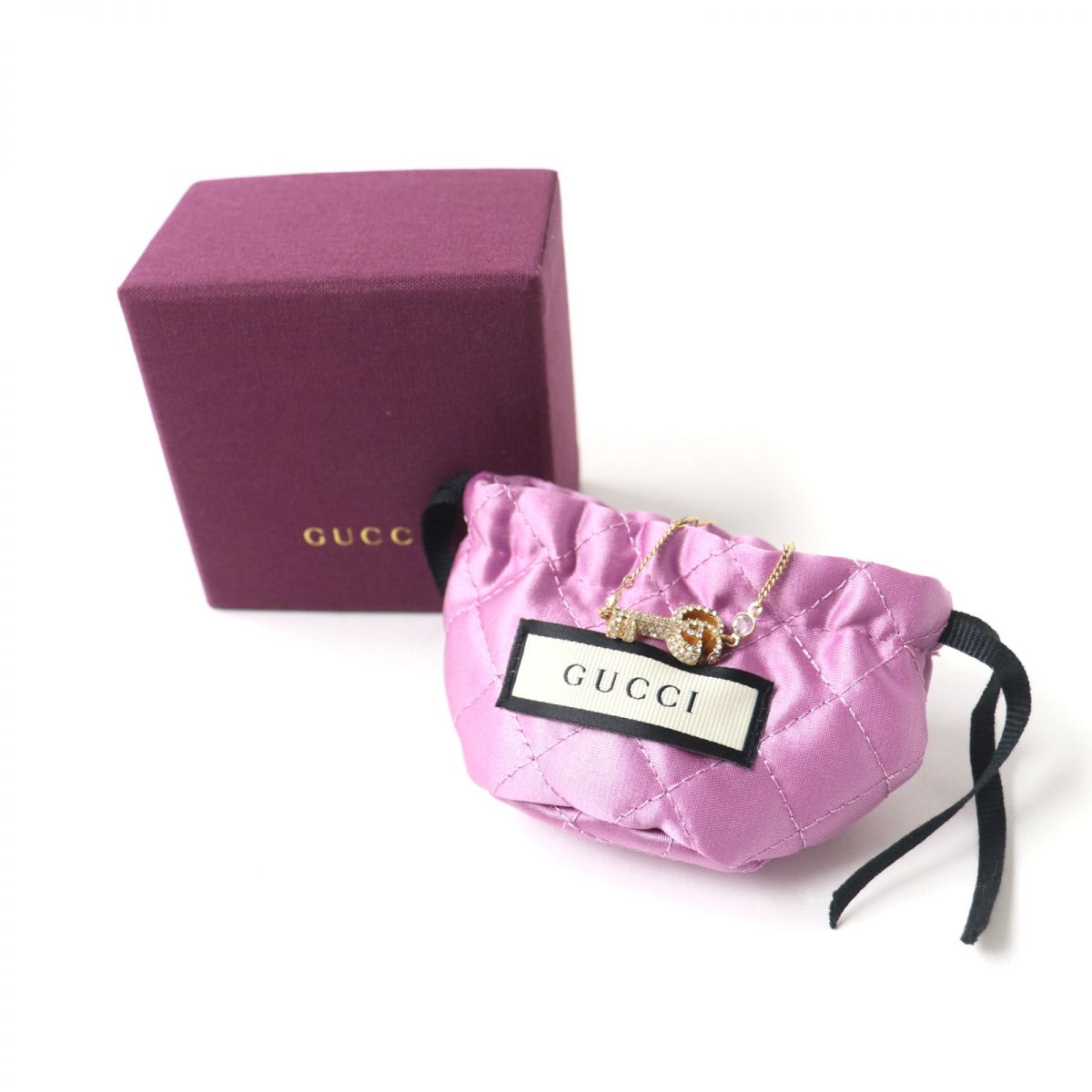 Luxury Gucci Trending 2025 Double G Key Bracelet with Rhinestones