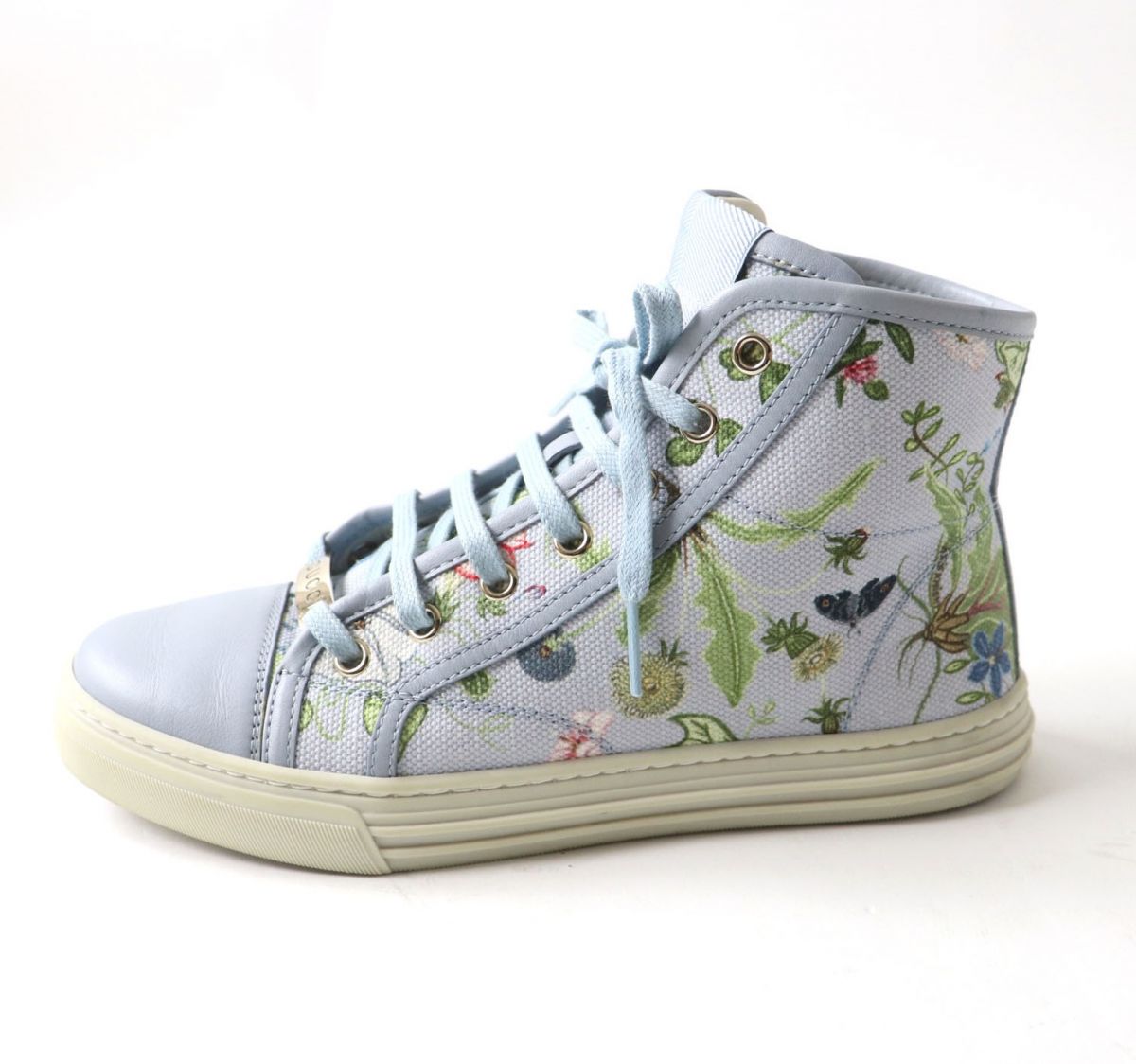 Luxury Gucci Trending 2025 Floral Logo Canvas High-Top Sneakers 35.5