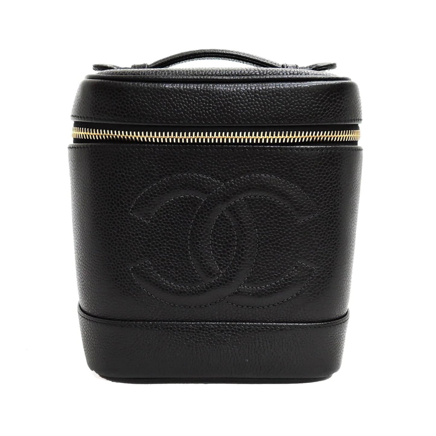 Luxury Chanel CC Cosmetic Case Black Caviar