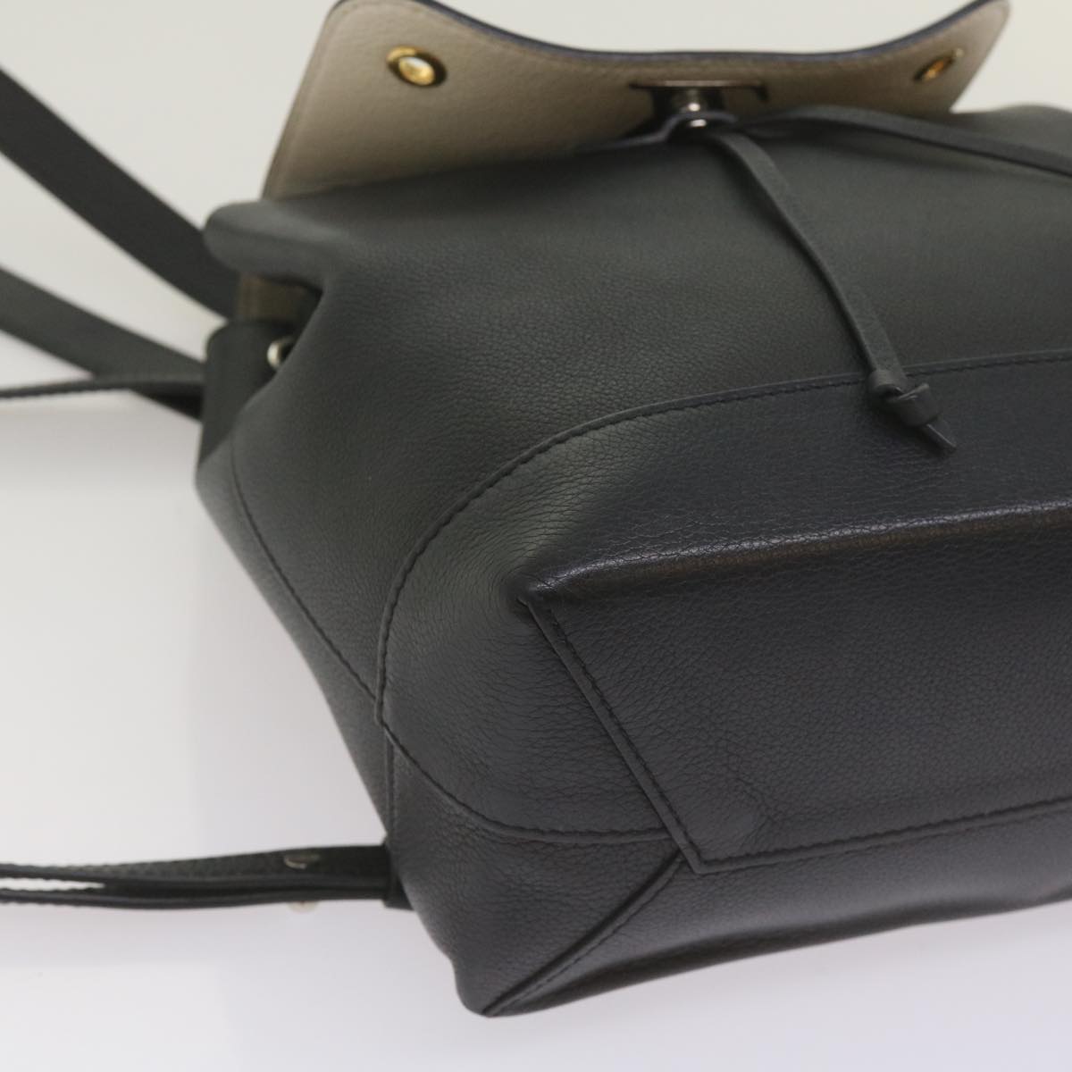 LOUIS VUITTON Lock Me Backpack Calf leather Black White M54108 LV hk1059