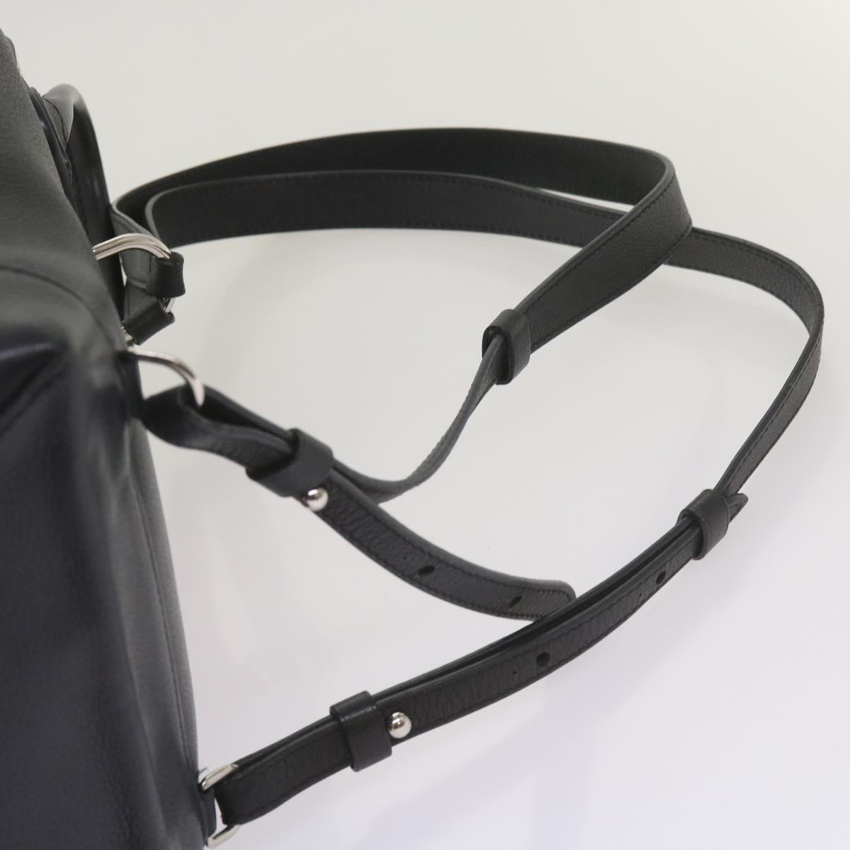 LOUIS VUITTON Lock Me Backpack Calf leather Black White M54108 LV hk1059