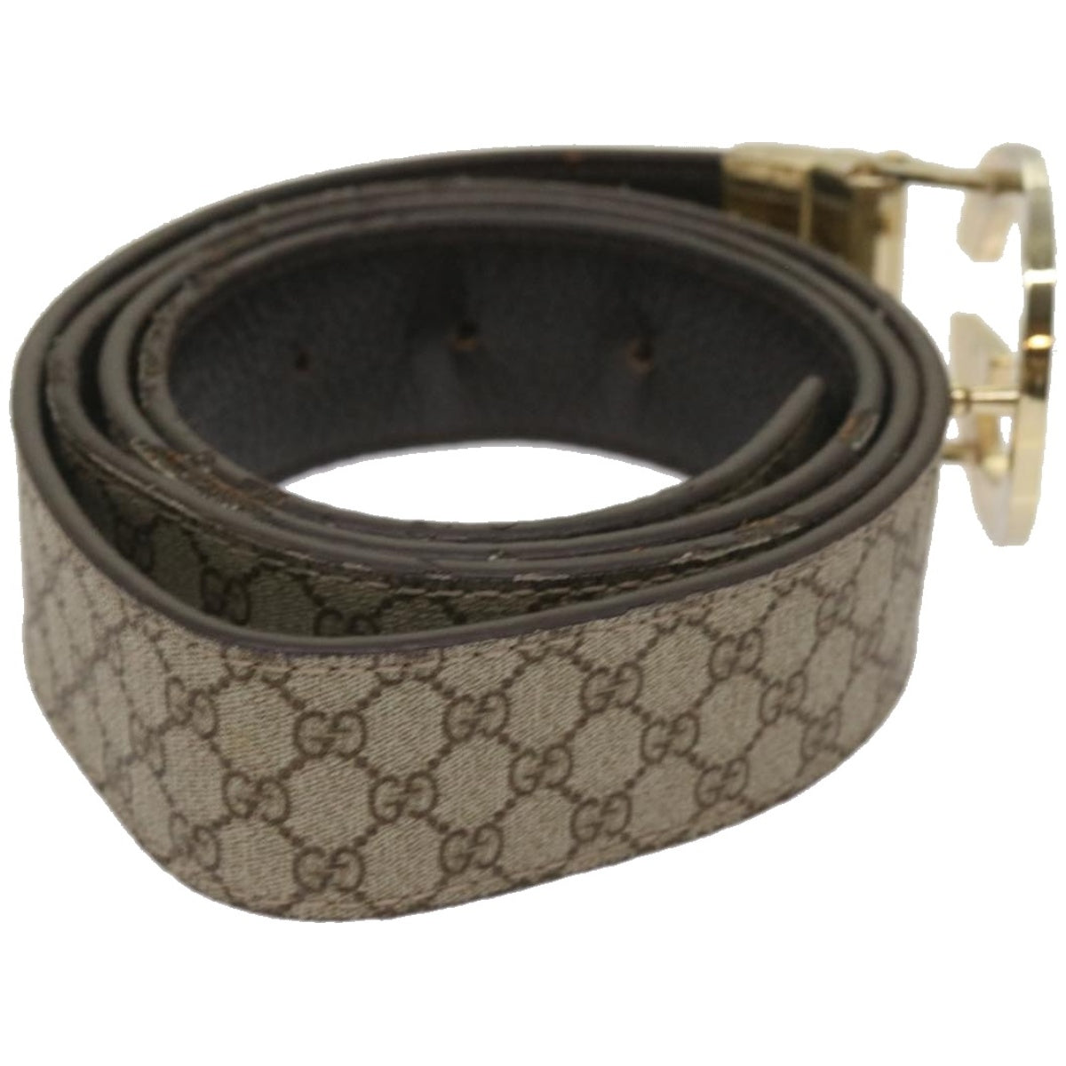 GUCCI GG Supreme Belt PVC 45.7"" Beige 121295  hk1104