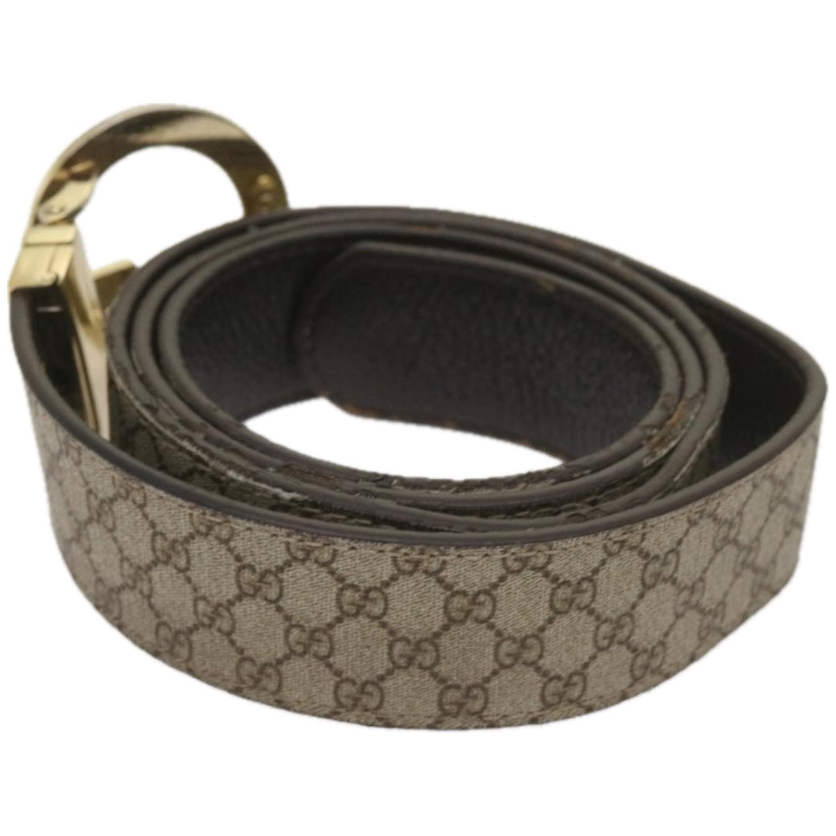 GUCCI GG Supreme Belt PVC 45.7"" Beige 121295  hk1104