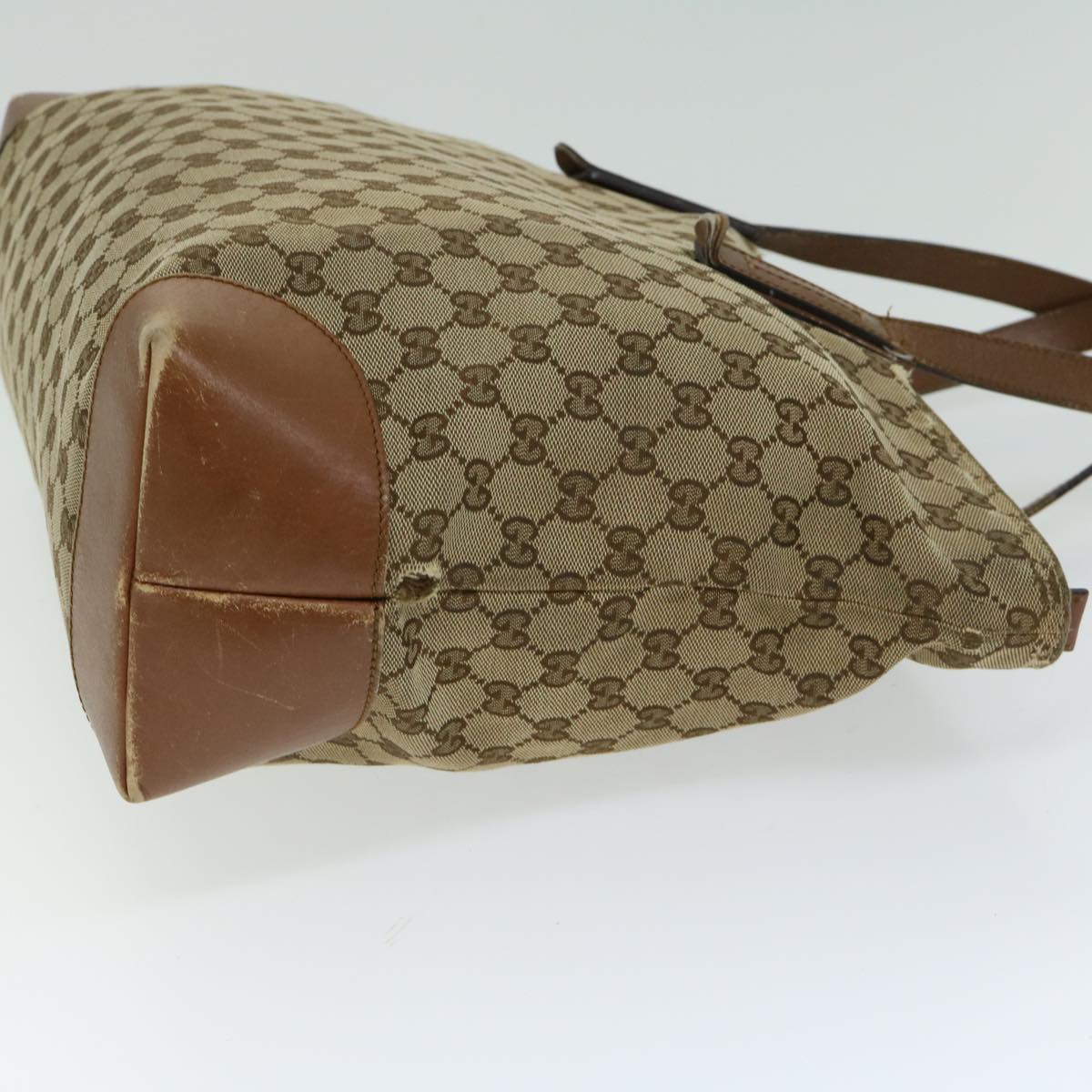 GUCCI GG Canvas Web Sherry Line Tote Bag Beige Red Green 308928  hk1105