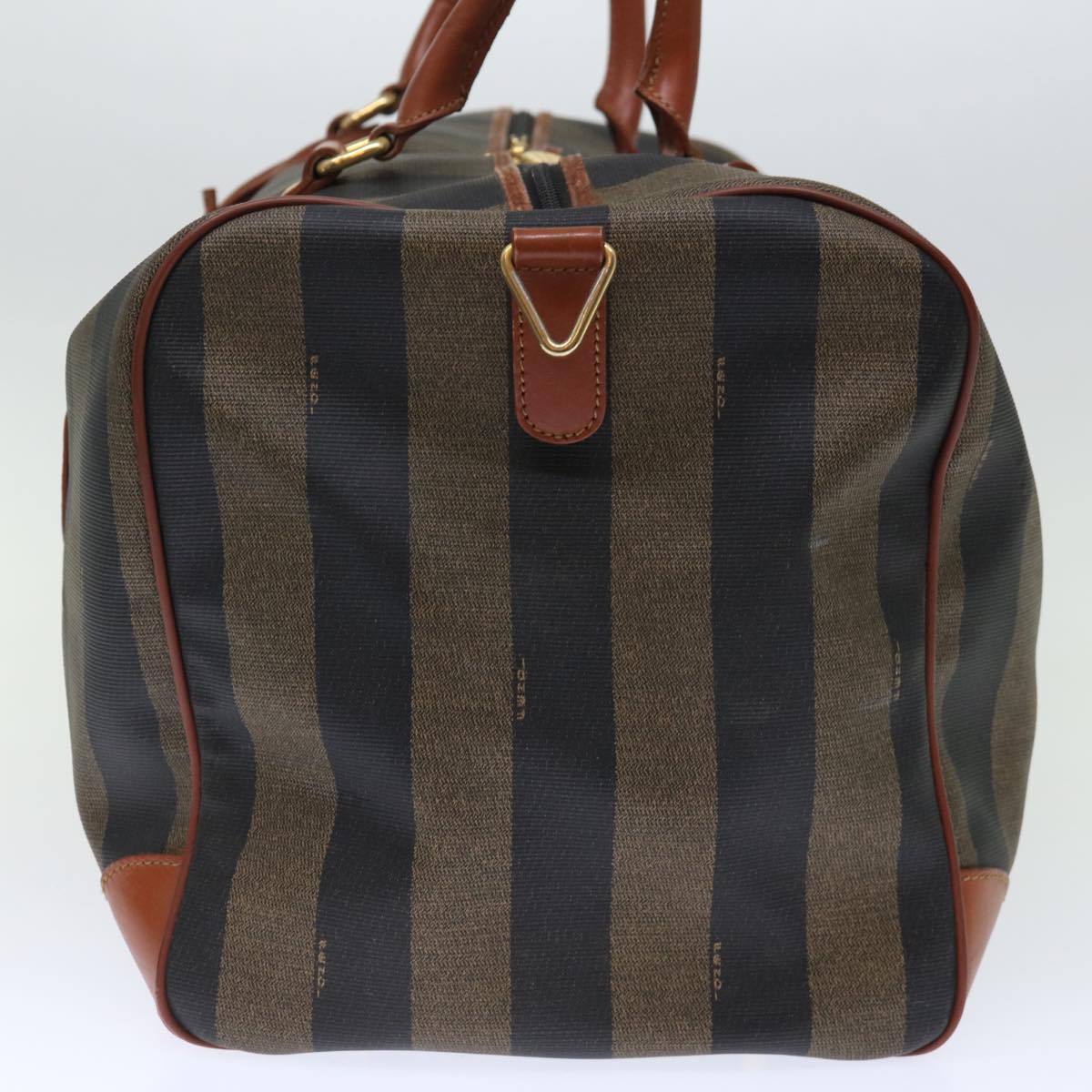 Luxury Fendi Pecan Canvas Boston Bag Coated Canvas 2way Brown Khakihk1204