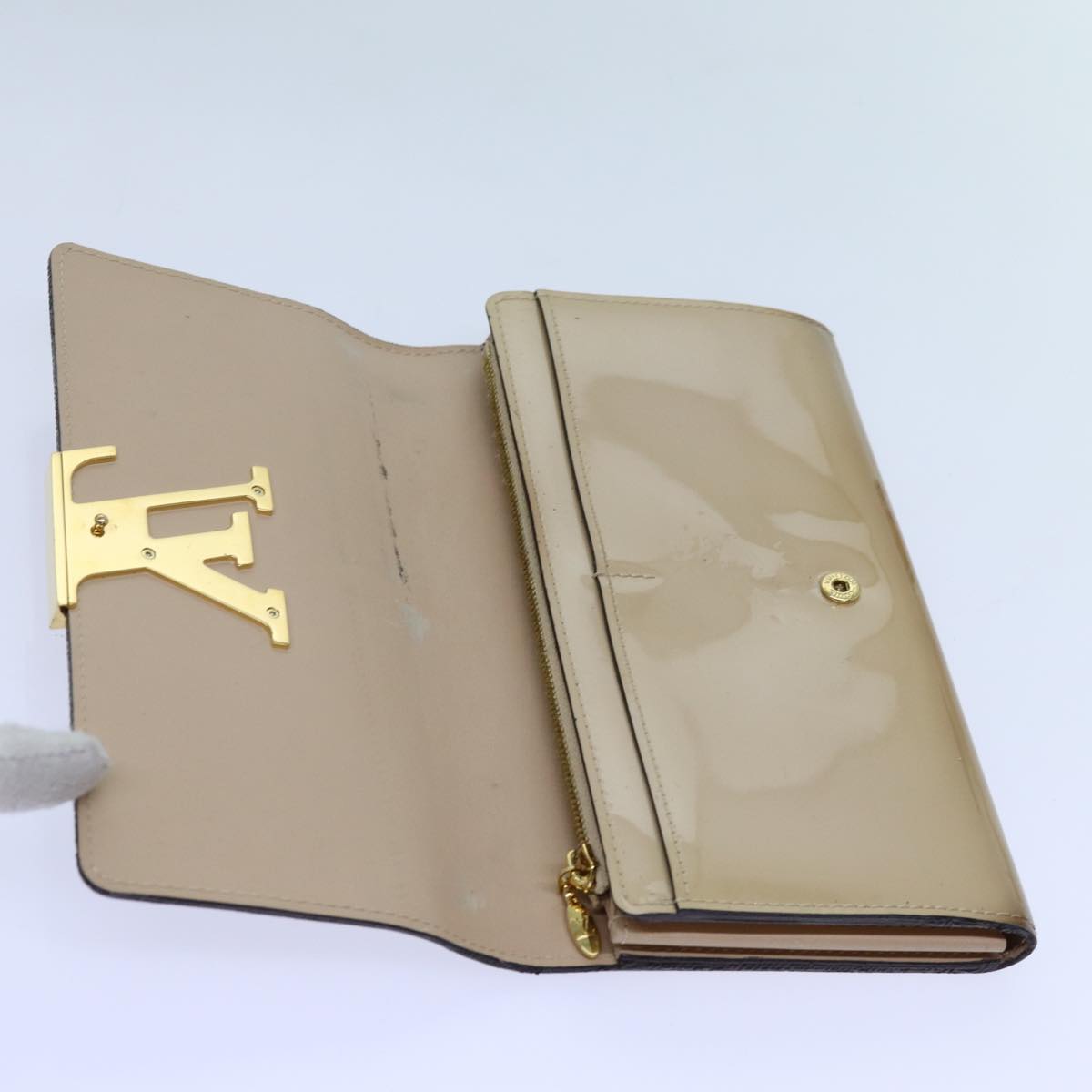 LOUIS VUITTON Portefeuille Louise Wallet Patent leather Dunne M61318 hk1249
