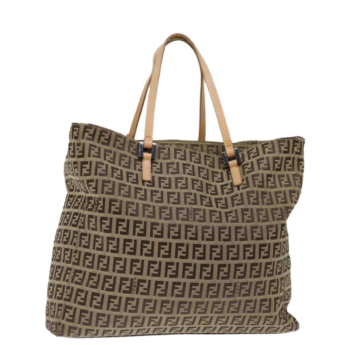 Luxury FendiZucchino Canvas Hand Bag Nylon Beigehk1256